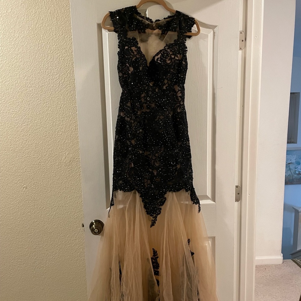 Black and Gold Prom Dress